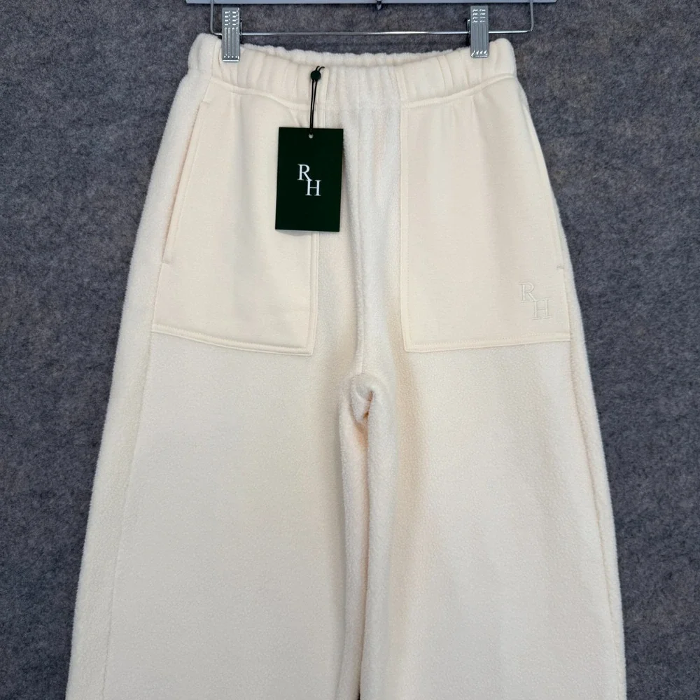Recreational Habits RH Sabrina Sherpa Blocked Straight‎ Pant XS Oyster Cream New